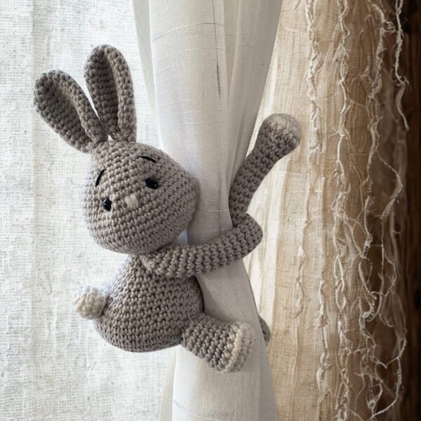 Attache rideaux lapin crochet personnalisé fait main