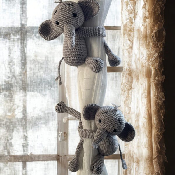 Attache rideaux éléphant crochet personnalisé fait main