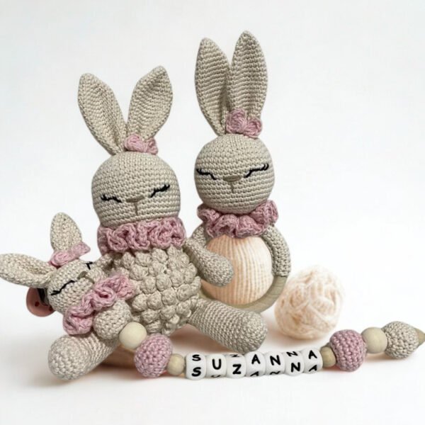 doudou crochet attache tétine personnalisée